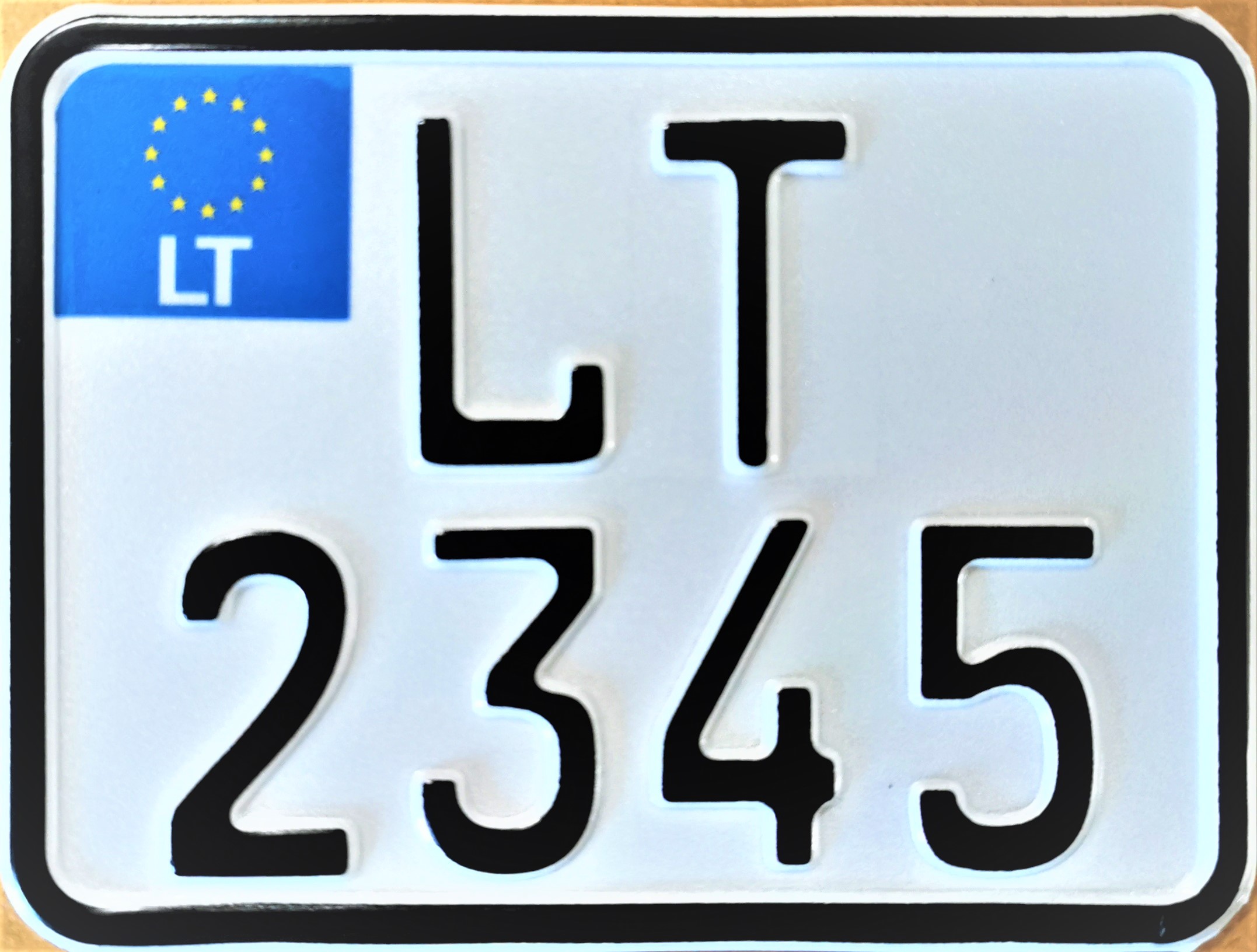 04. Litauisches MC Schild mit EU-Zeichen - Streetfighter 150 mm