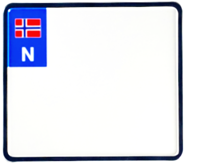 22. Norwegian MC plate with flag 170 x 150 mm