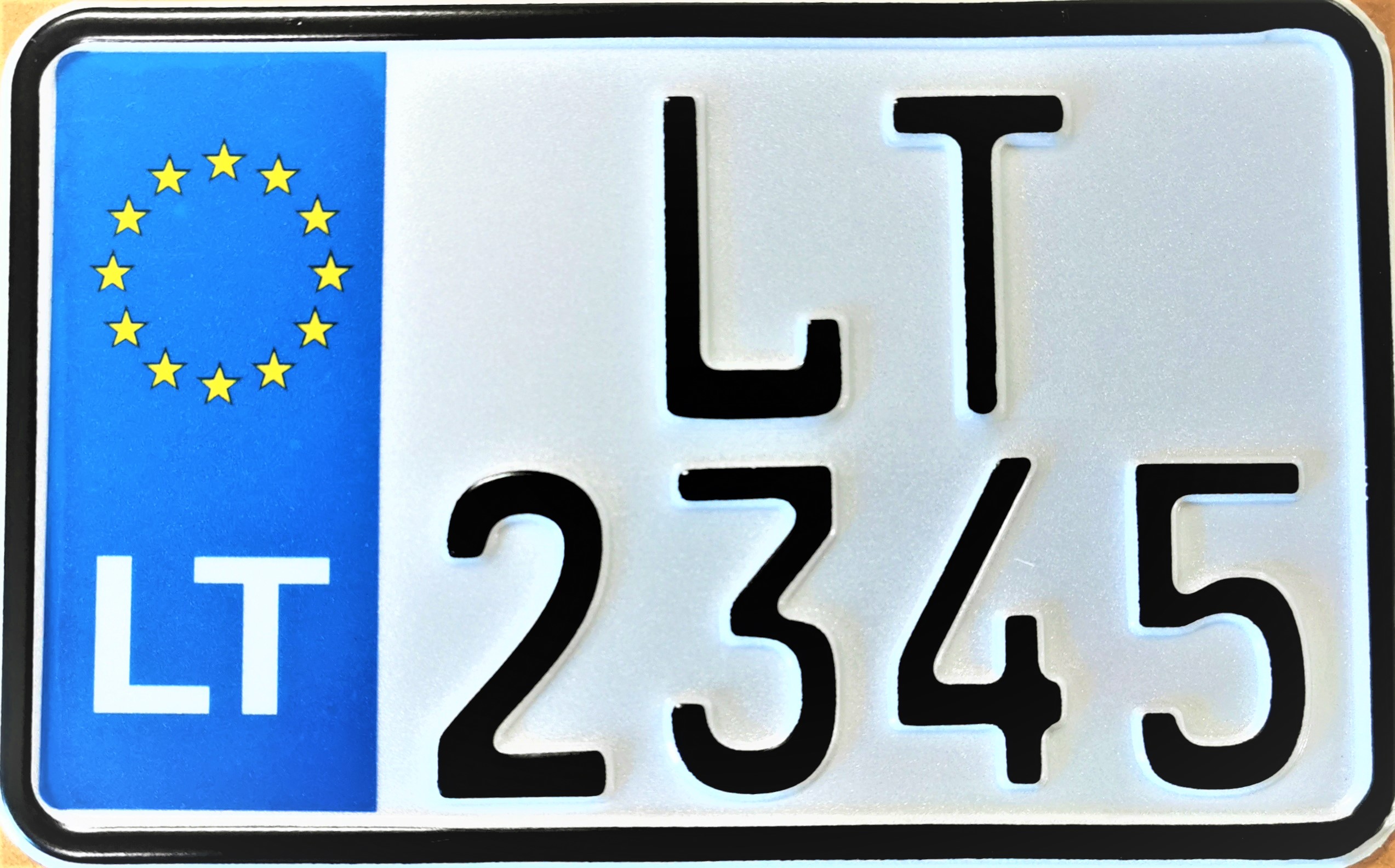 05. Lithuanian MC plate with EU-sign - HD plate 180 x 110 mm
