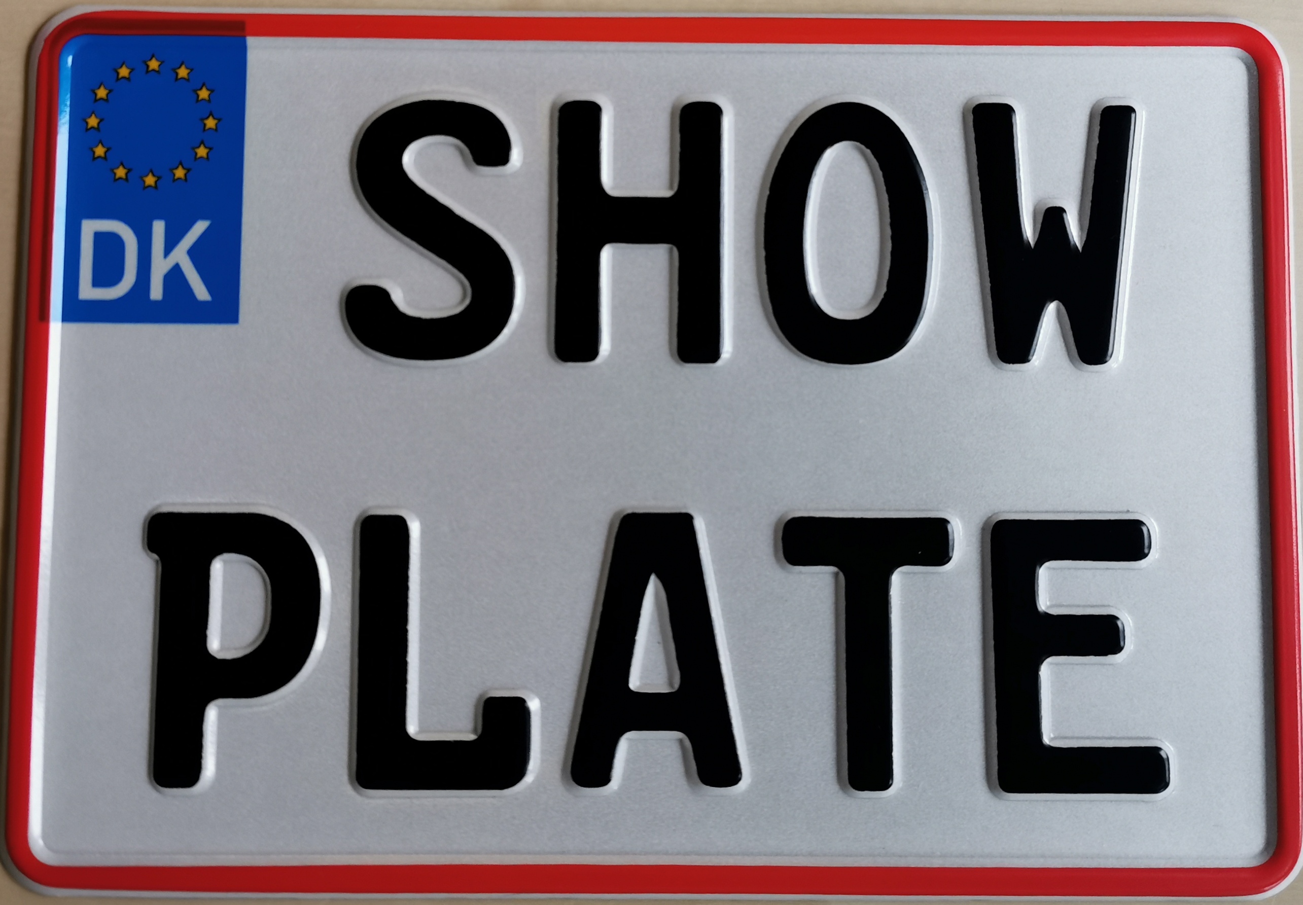 18c. Dänisches Showplate MC Schild Original Grösse 240 x 165 mm