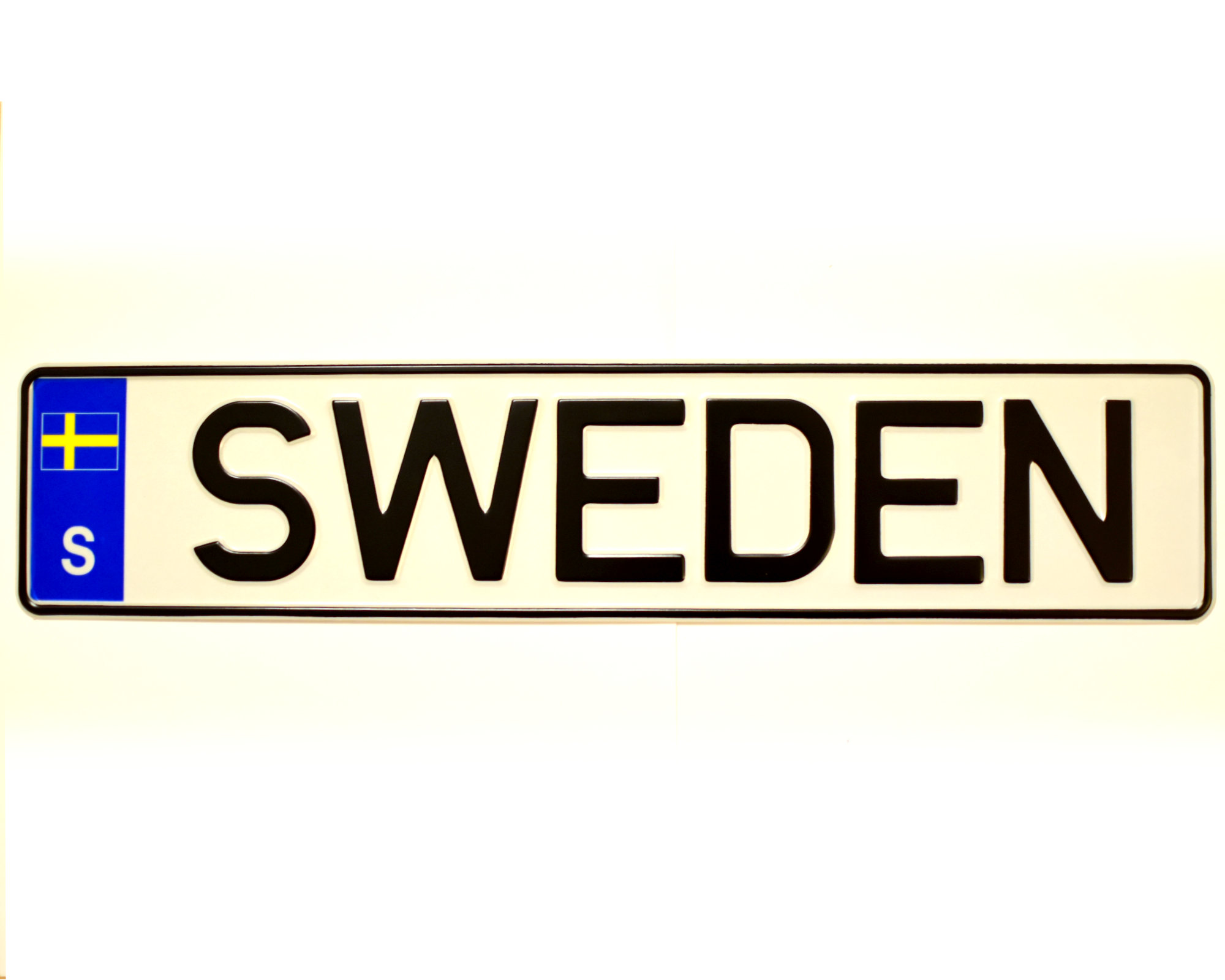 03d. Swedish plate small flag blue background 520 mm